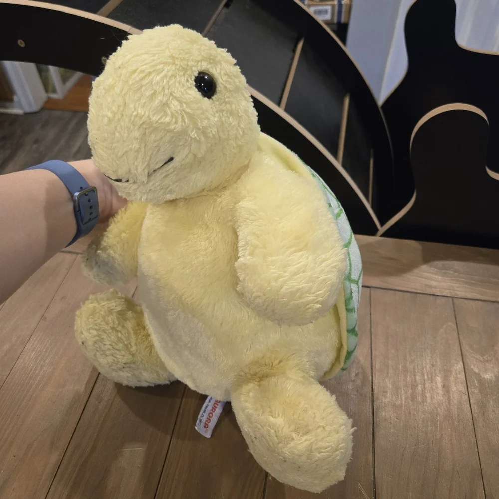 Plush Aurora Turtle Toy with Green Shell